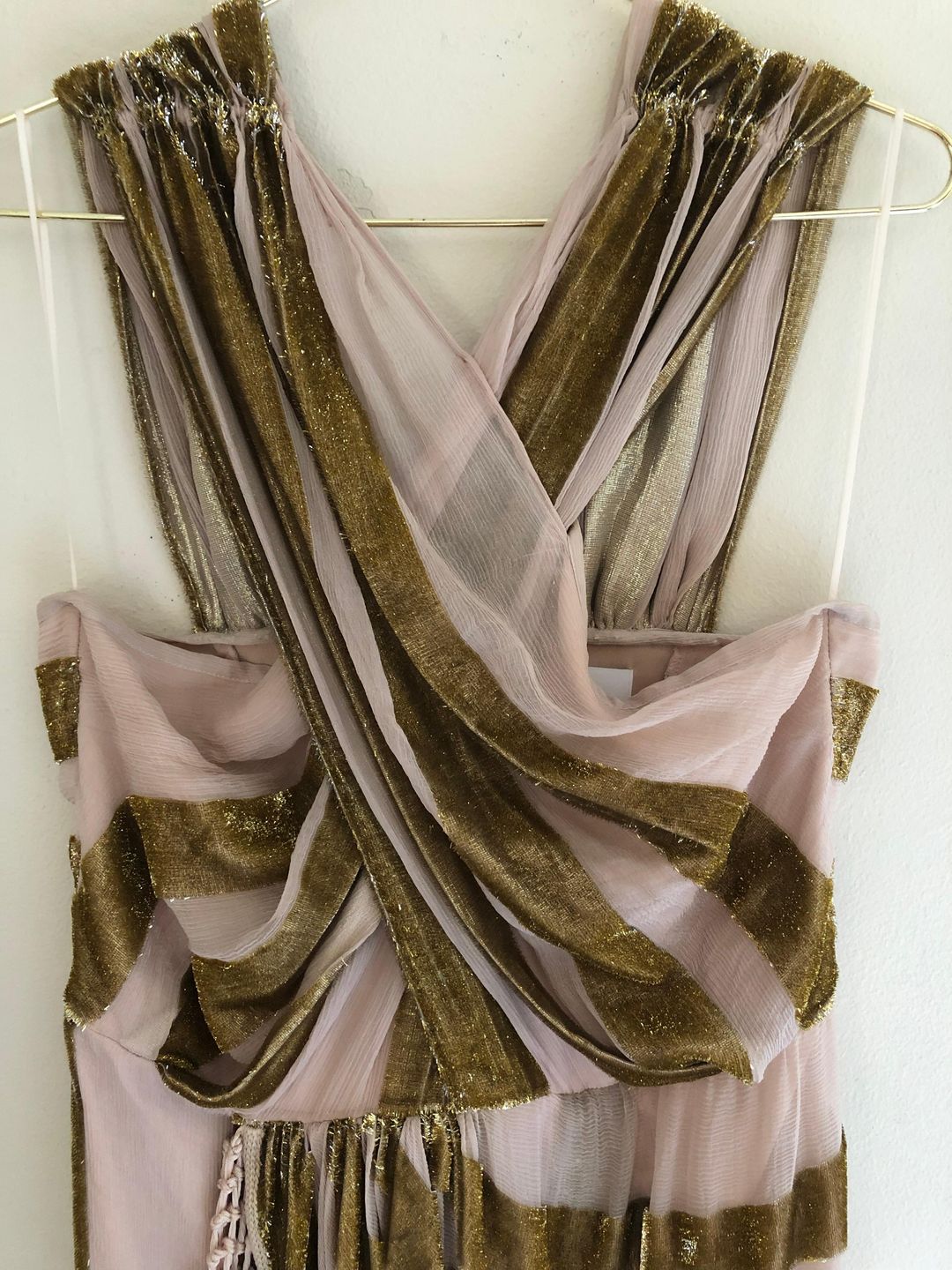 Alice mccall surrealist dress in pink and champagne. Size 12 for rent on The Volte - main image