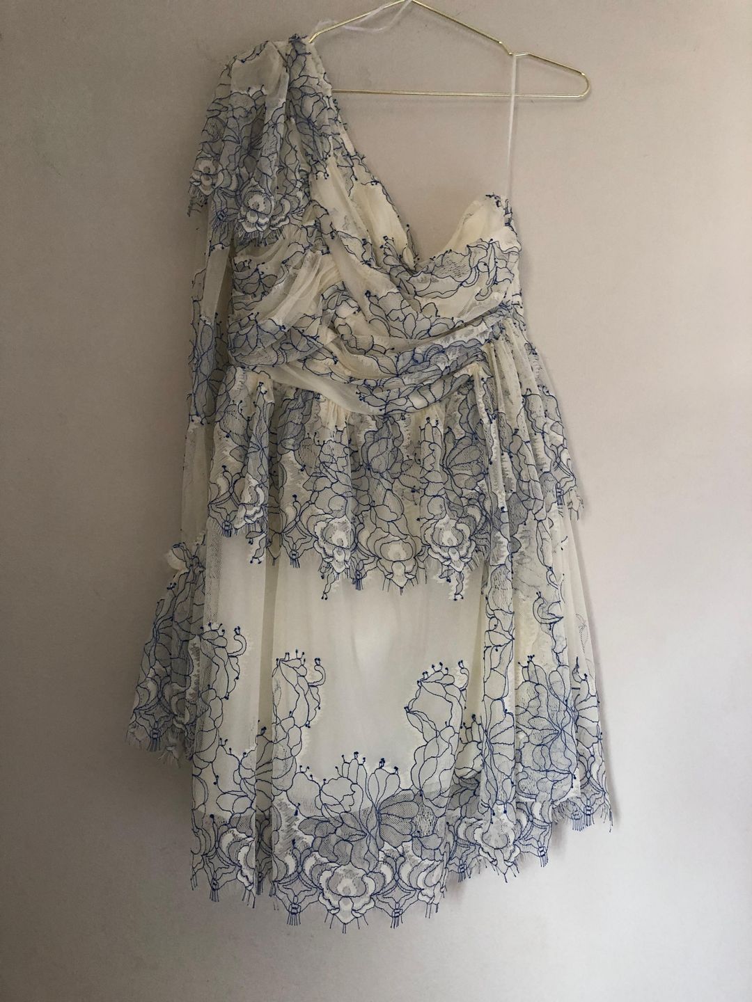 Alice McCall isn’t she lovely cream and cobalt size 12 dress for rent on The Volte - main image