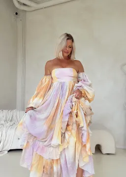 Rooh Collective Poppy Rainbow Maxi Dress Multi Size AU 12  for rent on The Volte - image 1