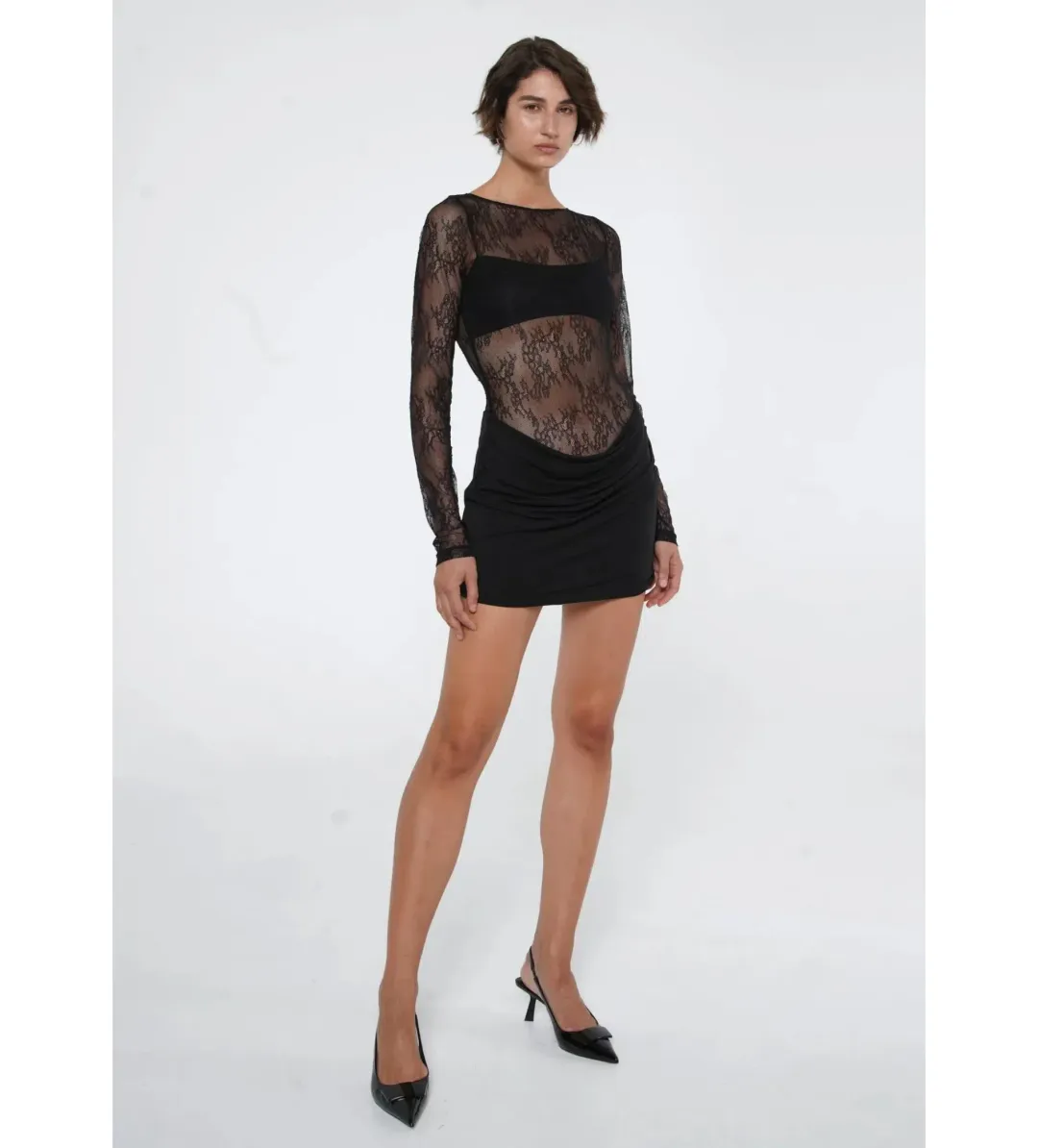 Benni Yana Lace Mini Dress Black Size AU 8 for rent on The Volte - main image