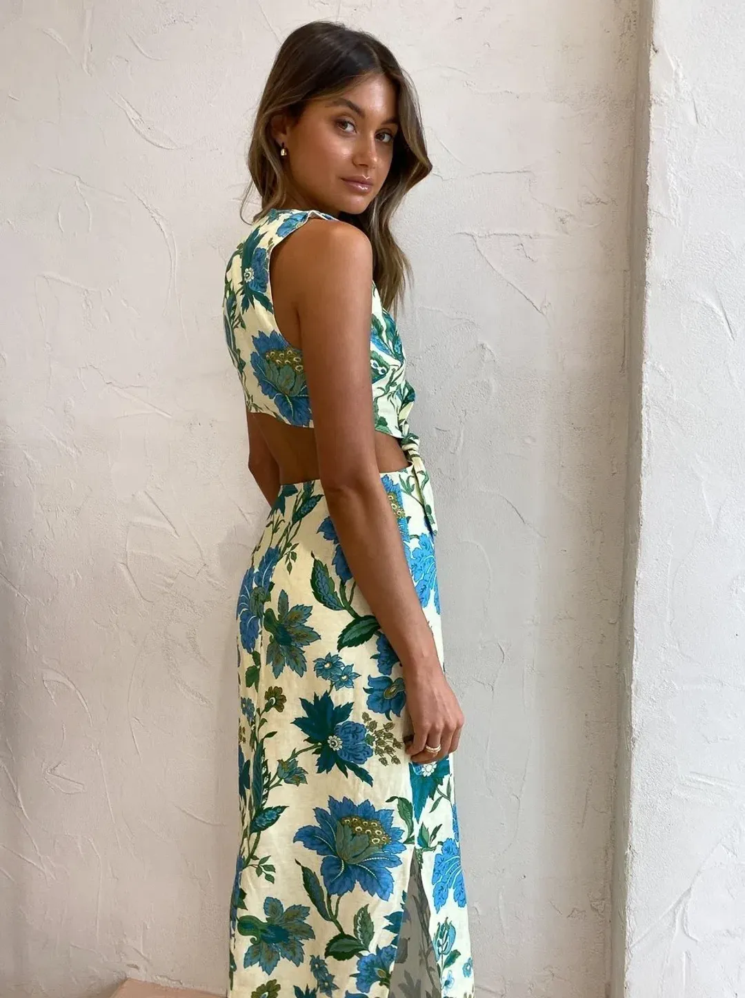 Sir the Label Alexandre Knot Dress in Marguerite Print Size AU 10 for rent on The Volte - main image