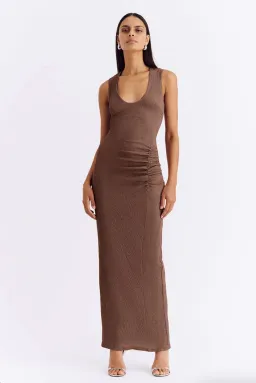 Suboo Jacqui Scoop Neck Maxi Dress in Mocha Size XS / AU 6 for rent on The Volte - image 2