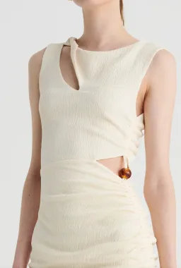 Suboo Jacqui Twist Front Mini Dress in Cream Size XS / AU 6 for rent on The Volte - image 2