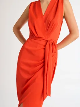 Sheike Saskia Midi Dress Coral Size 16 for rent on The Volte - image 4