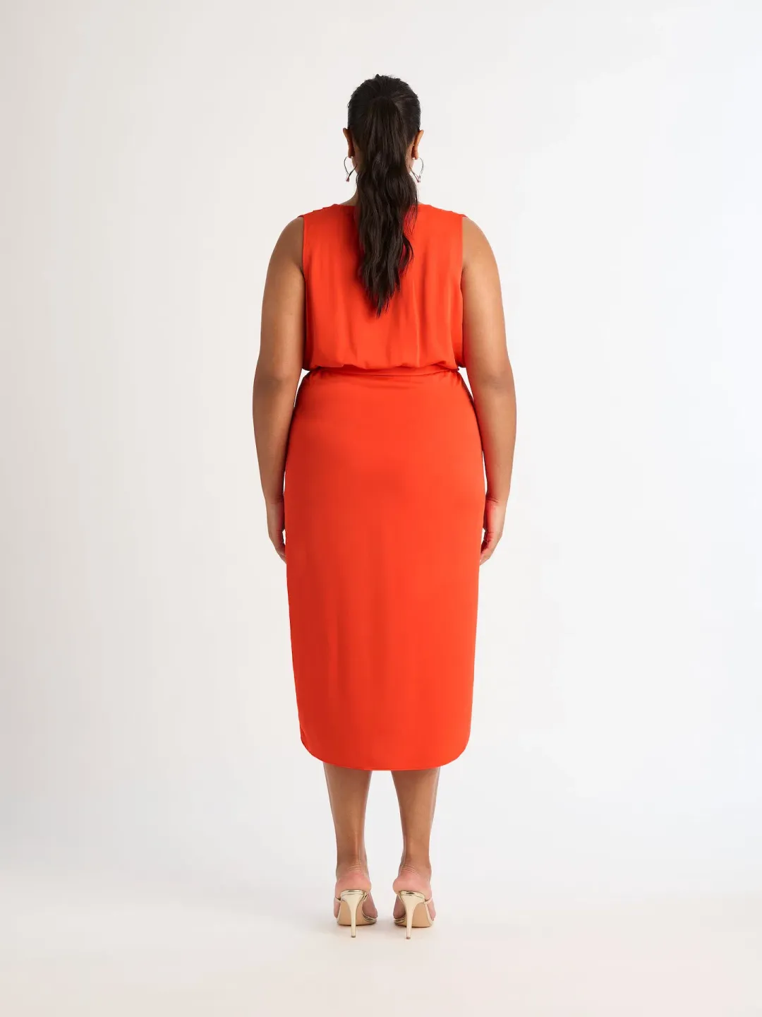 Sheike Saskia Midi Dress Coral Size 16 for rent on The Volte - main image