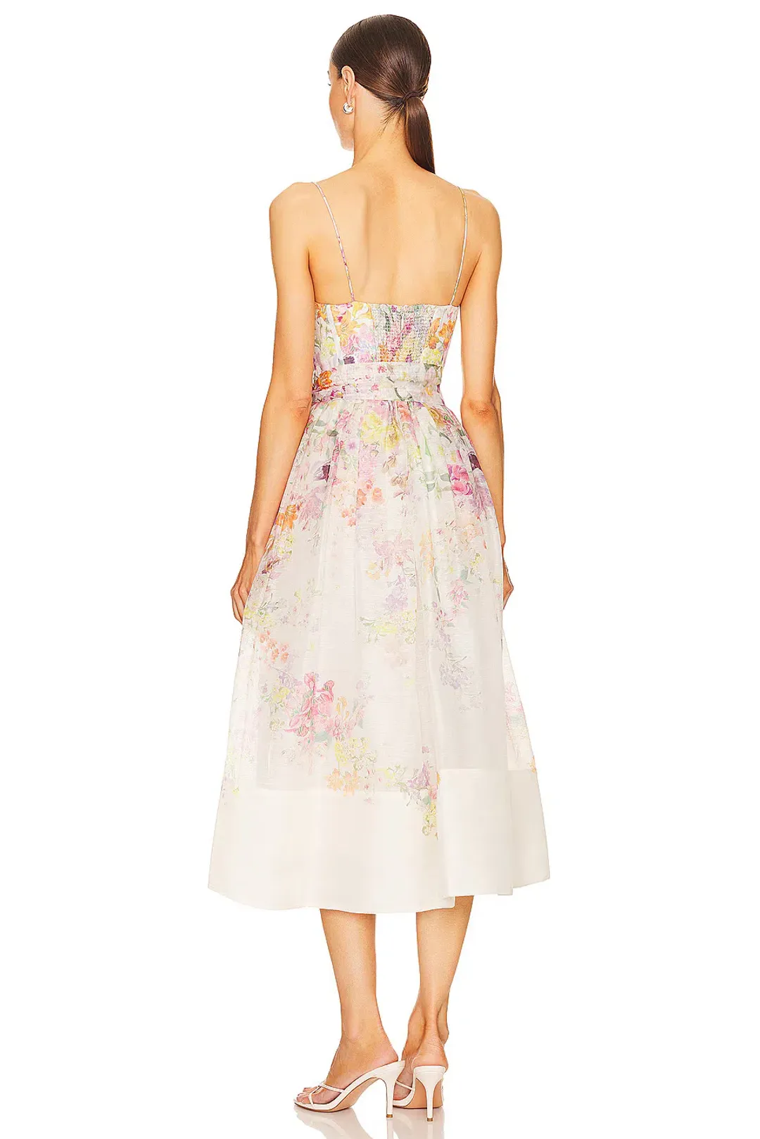 Zimmermann Natura Corset Midi Dress Kaleidoscope Garden Floral Size 1 / AU 10 for rent on The Volte - main image