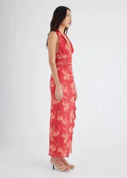 Benni Penelope Halter Maxi Dress Hibiscus Floral Size 8 for rent on The Volte - image 2