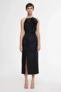 Acler Webster Midi Dress Black Metallic Size 8 for rent on The Volte - image 1