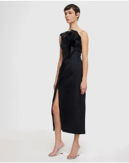 Acler Webster Midi Dress Black Metallic Size 8 for rent on The Volte - image 2