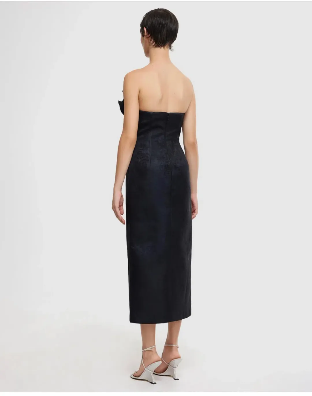 Acler Webster Midi Dress Black Metallic Size 8 for rent on The Volte - main image