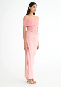 BENNI Nico Off Shoulder Maxi Dress Pink Size 6 for rent on The Volte - image 2