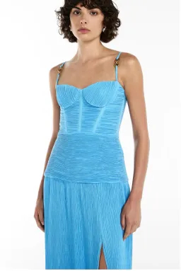 Manning Cartell Double Time Pleat Dress Cerulean Blue Size 10 for rent on The Volte - image 2