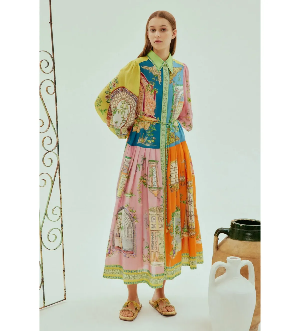 Alémais Monte Midi Shirtdress Multi Size 14 for rent on The Volte - main image