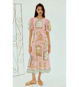 Alémais Monte Midi Dress Pink  Size 16 for rent on The Volte - image 1