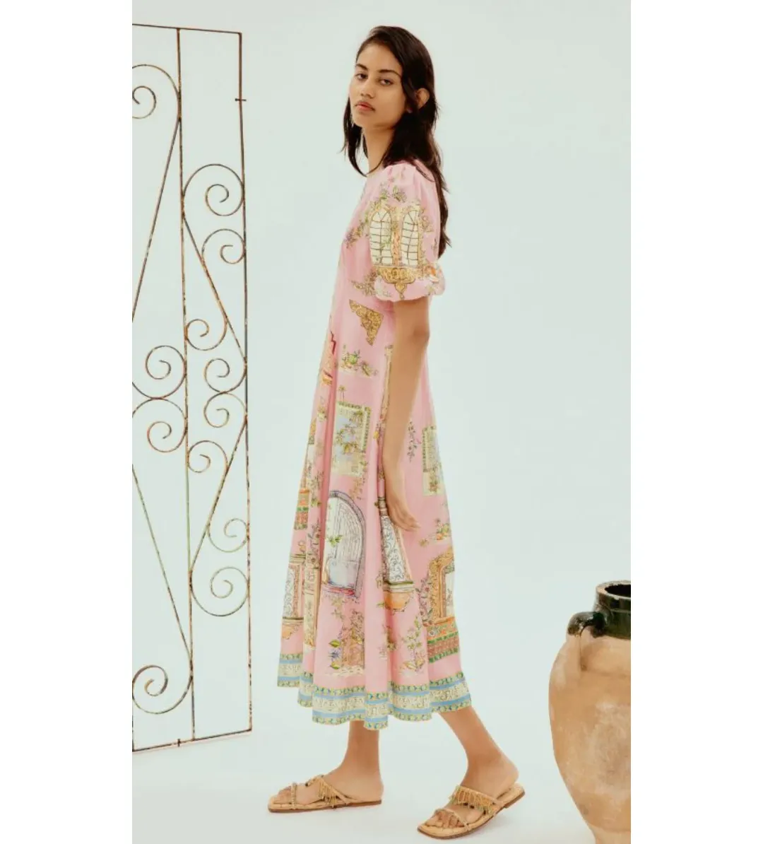 Alémais Monte Midi Dress Pink  Size 16 for rent on The Volte - main image