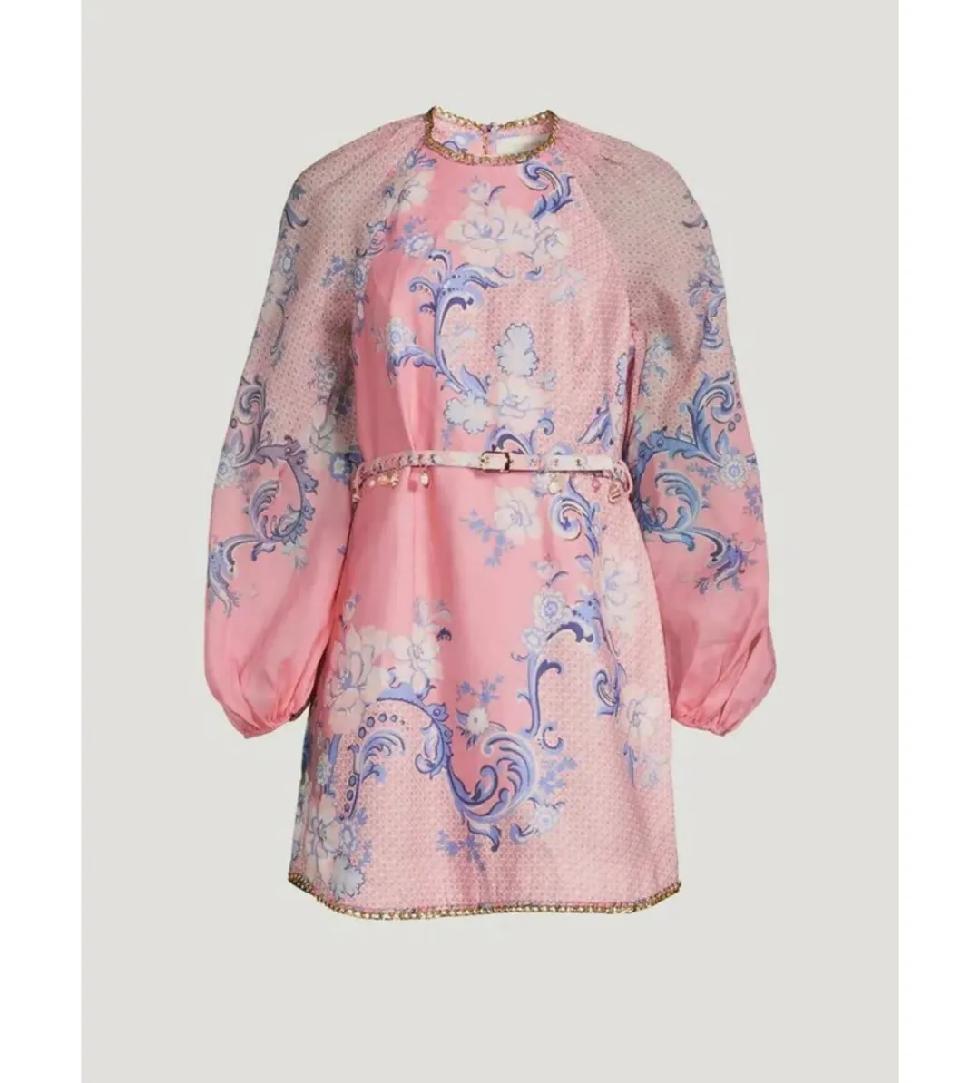 Zimmermann Postcard Mini Dress Swirl Floral Coral Size 2 / AU 12 for rent on The Volte - main image