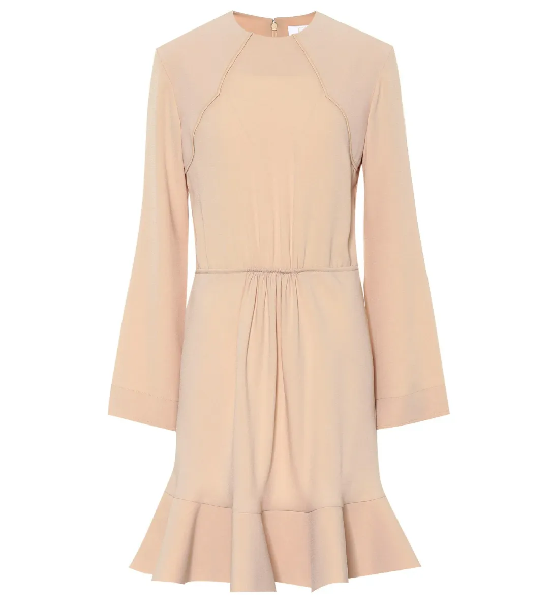 Chloe Crêpe Mini Dress in Beige Size AU 8 for rent on The Volte - main image