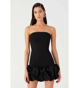 Misha Saphira Crepe Mini Dress Black Size AU 6 for rent on The Volte - image 2