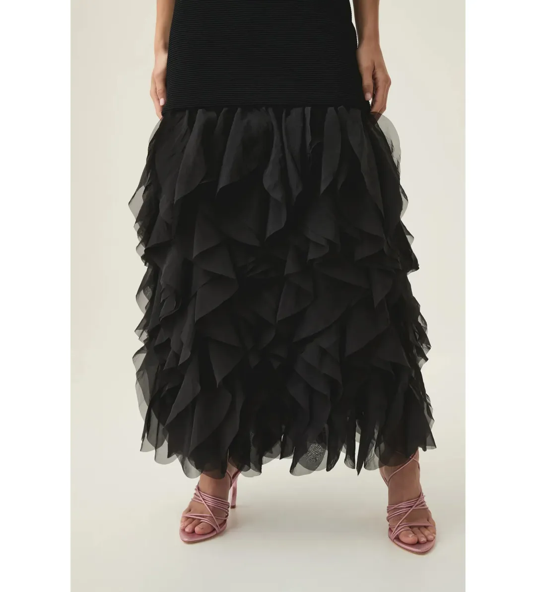 Aje Elations Knit Maxi Dress Black Size AU 8   for rent on The Volte - main image