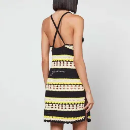 Ganni Striped Crochet Knit Slip Mini Dress Multi Size S / AU 8 for rent on The Volte - image 7