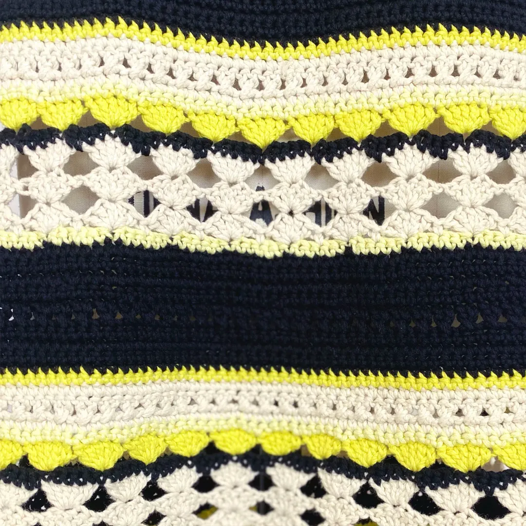 Ganni Striped Crochet Knit Slip Mini Dress Multi Size S / AU 8 for rent on The Volte - main image