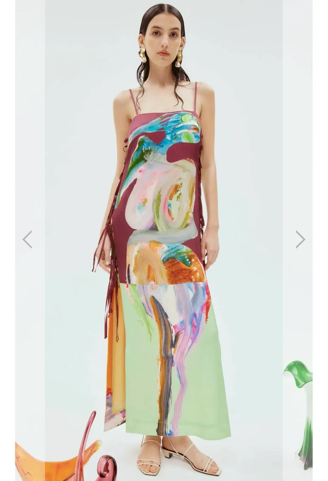 Alemais Jedda Side Tie Maxi Dress Multi Size 6  for rent on The Volte - main image