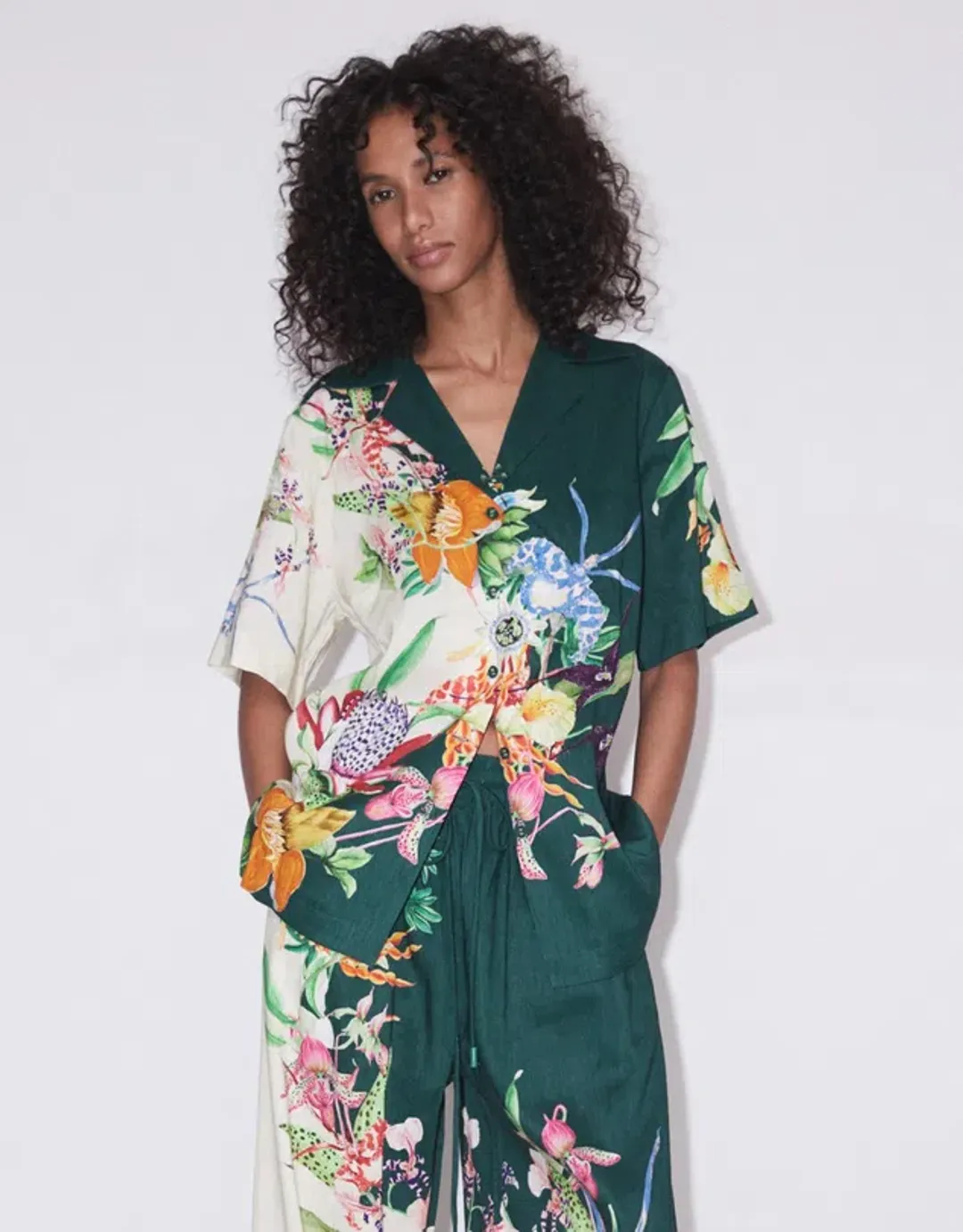 Alemais Aggie Shirt and Pants Set Floral Size 6 for rent on The Volte - main image