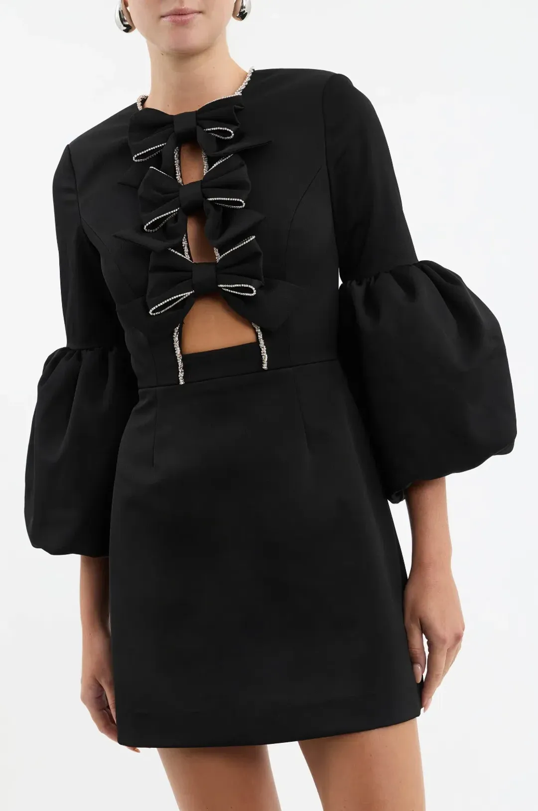 Rebecca Vallance Augustine Long Sleeve Mini Dress Black Size 6 for rent on The Volte - main image