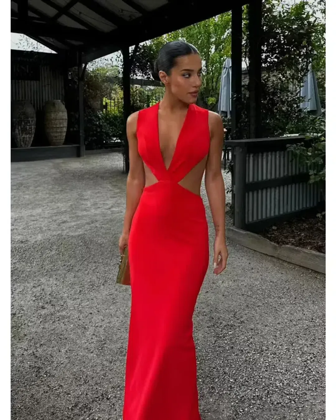 Effie Kats Valencia Gown in Cherry Red Size S / AU 8 for rent on The Volte - main image