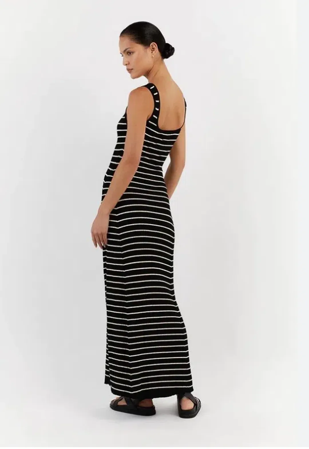 Dissh Billie Black Stripe Midi Dress for rent on The Volte - main image