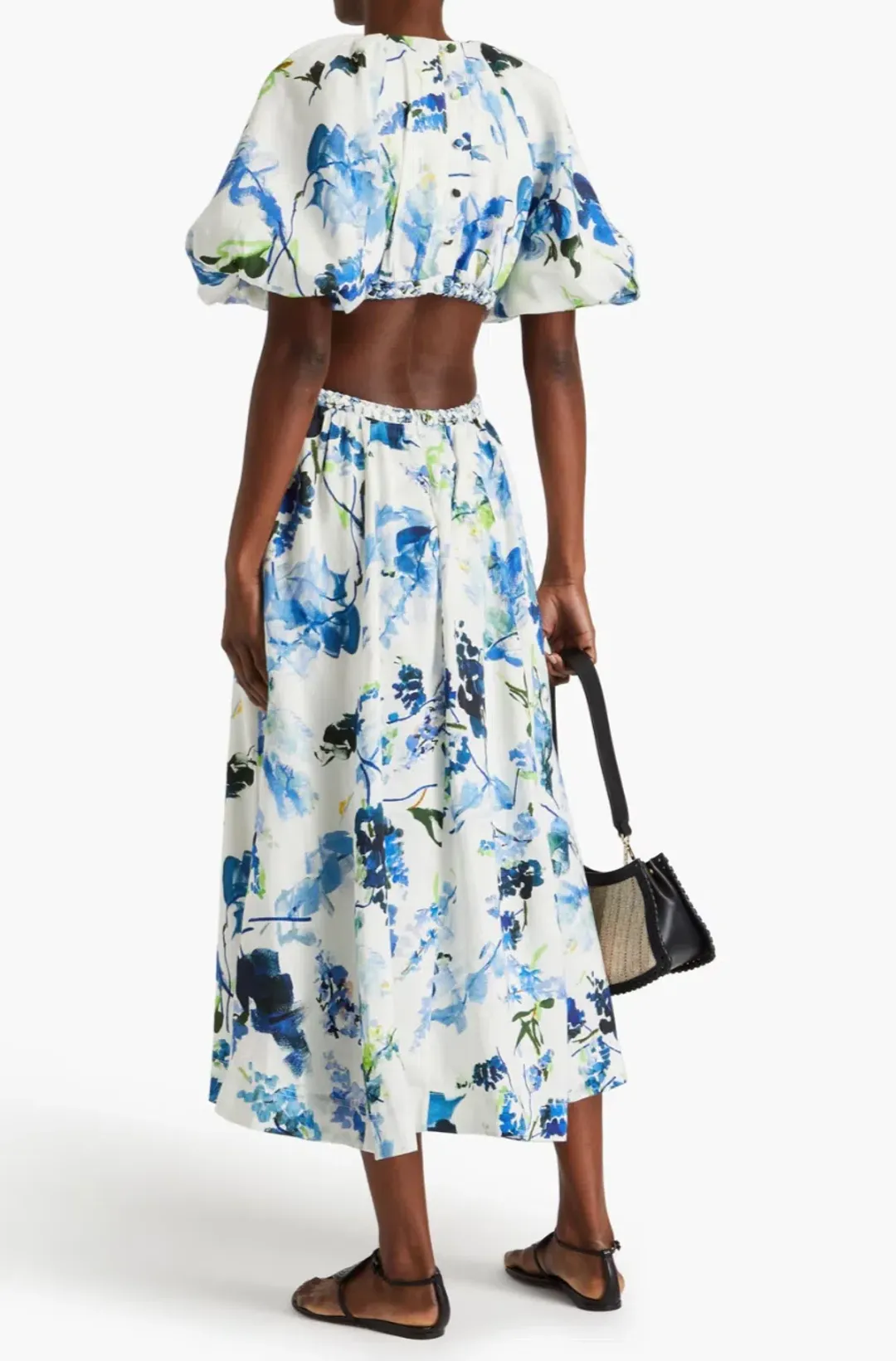 Aje Capucine Floral Print Linen Blend Midi Dress, Size XXS. for rent on The Volte - main image