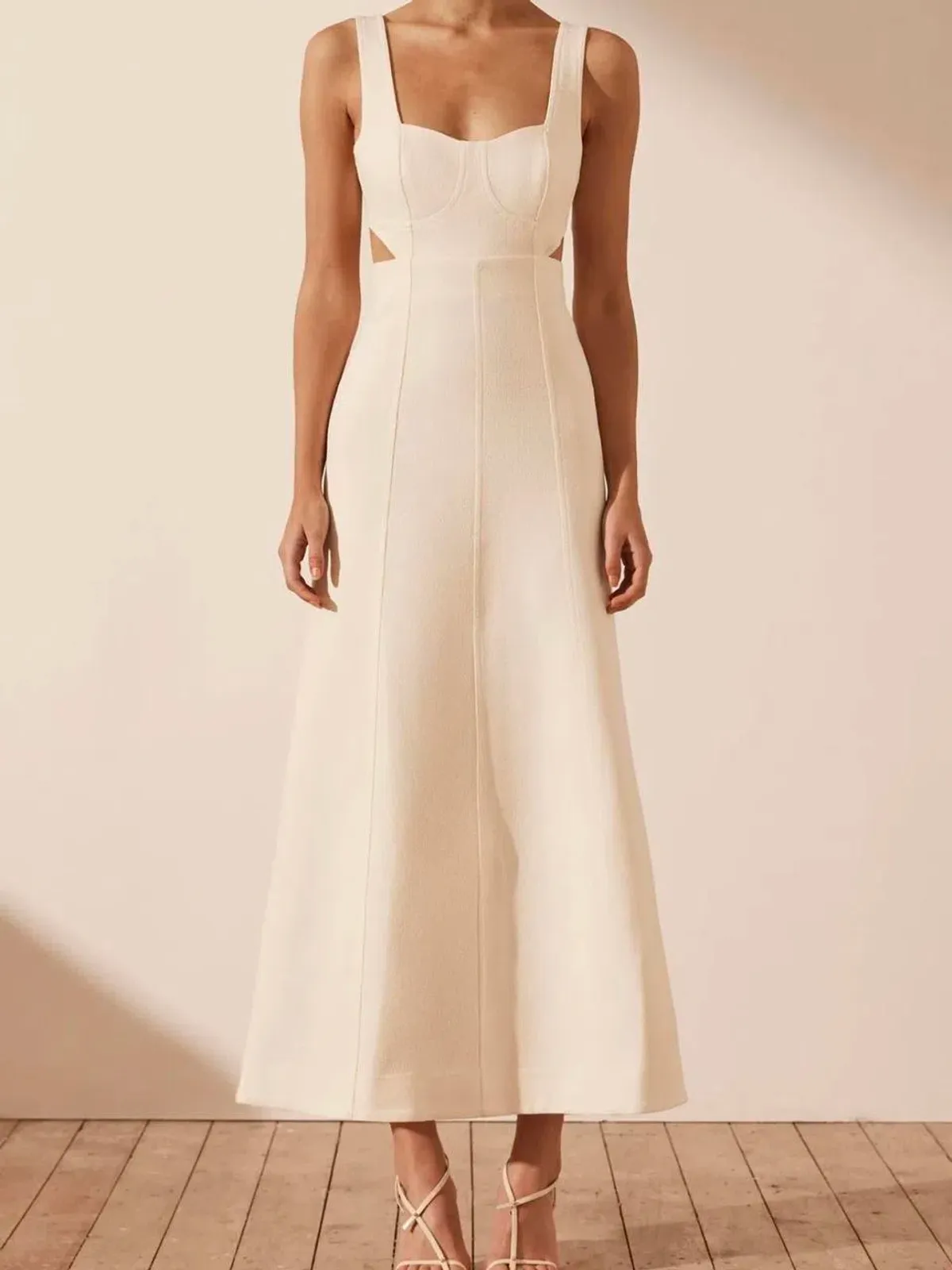 Shona Joy Amura Bustier Midi Dress, Size 12. for rent on The Volte - main image