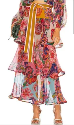 Zimmermann Lovestruck Tiered Maxi Skirt Size 12/2 for rent on The Volte - image 1