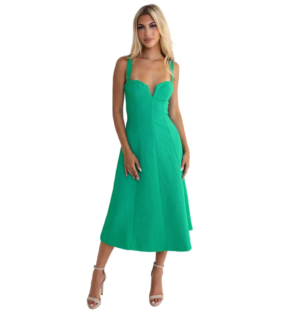 Rebecca Vallance Dionne Midi Dress Golf Green Size 14 for rent on The Volte - main image