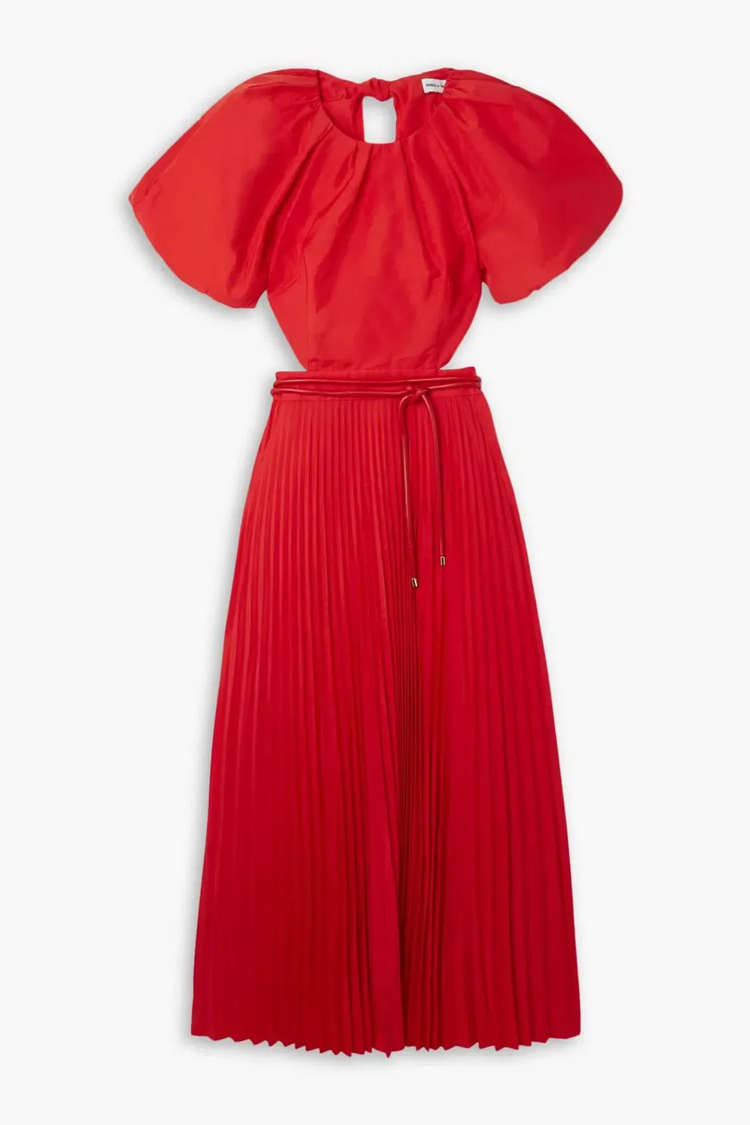 Rebecca Vallance Puff Sleeve Open Back Dress Red Size 14 for rent on The Volte - main image