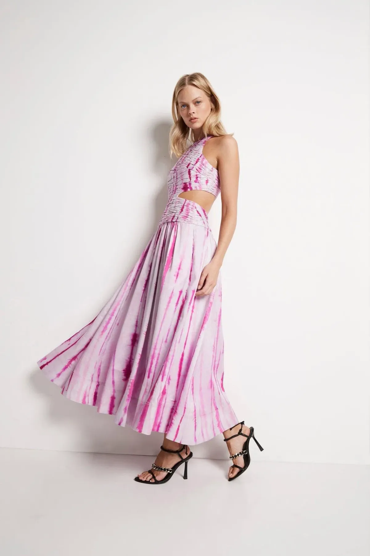 Aje Introspect Ripple Cut Out Maxi Dress Ripple Tie Dye Size 4 for rent on The Volte - main image