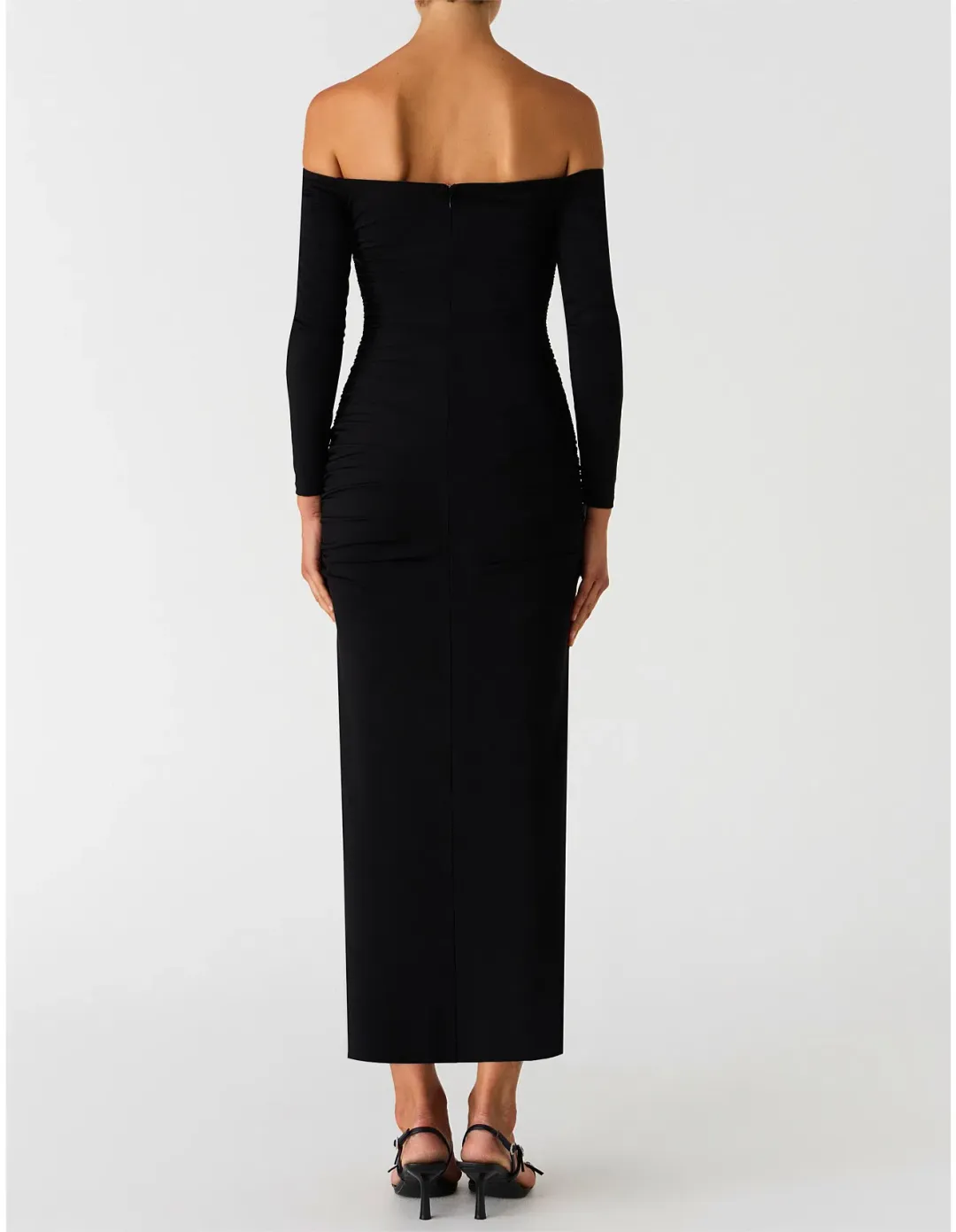 Misha Raelynn Matte Slinky Midi Dress Black Size 8/S for rent on The Volte - main image