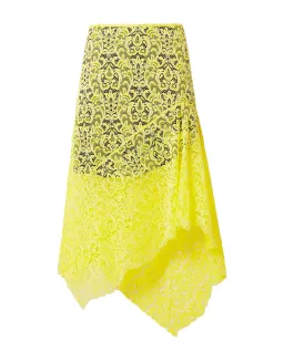 Marques Almeida Lace Layered Midi Skirt Yellow Black Size 10 for rent on The Volte - image 4