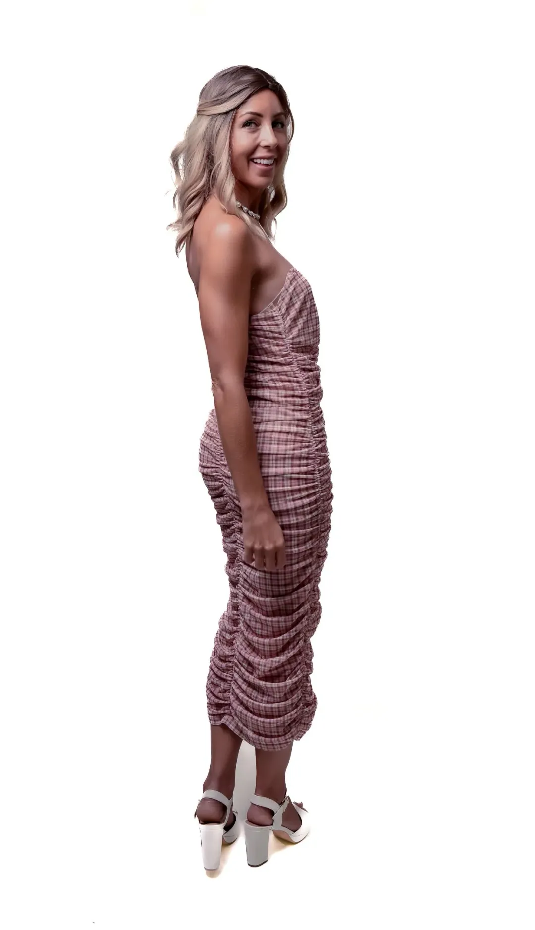 Miaou Renzo Midi Dress Baby Plaid Size M / AU 10 for rent on The Volte - main image