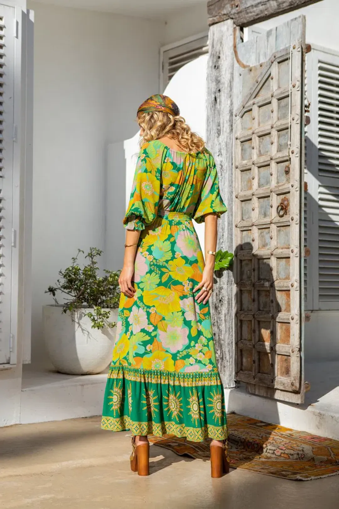 Nine Lives Bazaar Gigi Long Sleeve Maxi Gown Green AUS 6 / US 2 / EUR 34  for rent on The Volte - main image