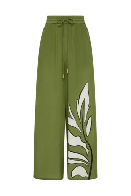 Aje Planetary Silk Drawcord Pants Abstract Fern Size AU 6 for rent on The Volte - image 5
