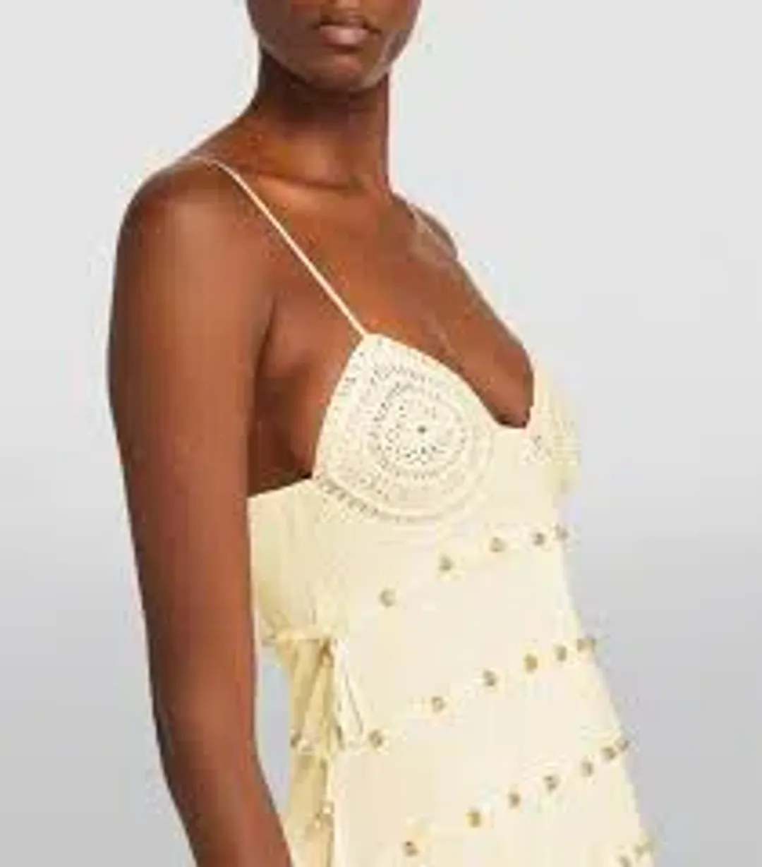 Christopher Esber Reminiscence Beaded Maxi Dress in Butter Size M / AU 10 for rent on The Volte - main image