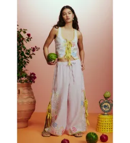 Alémais Olivia Embroidered Pant and Top Pink Size AU 16 for rent on The Volte - image 4