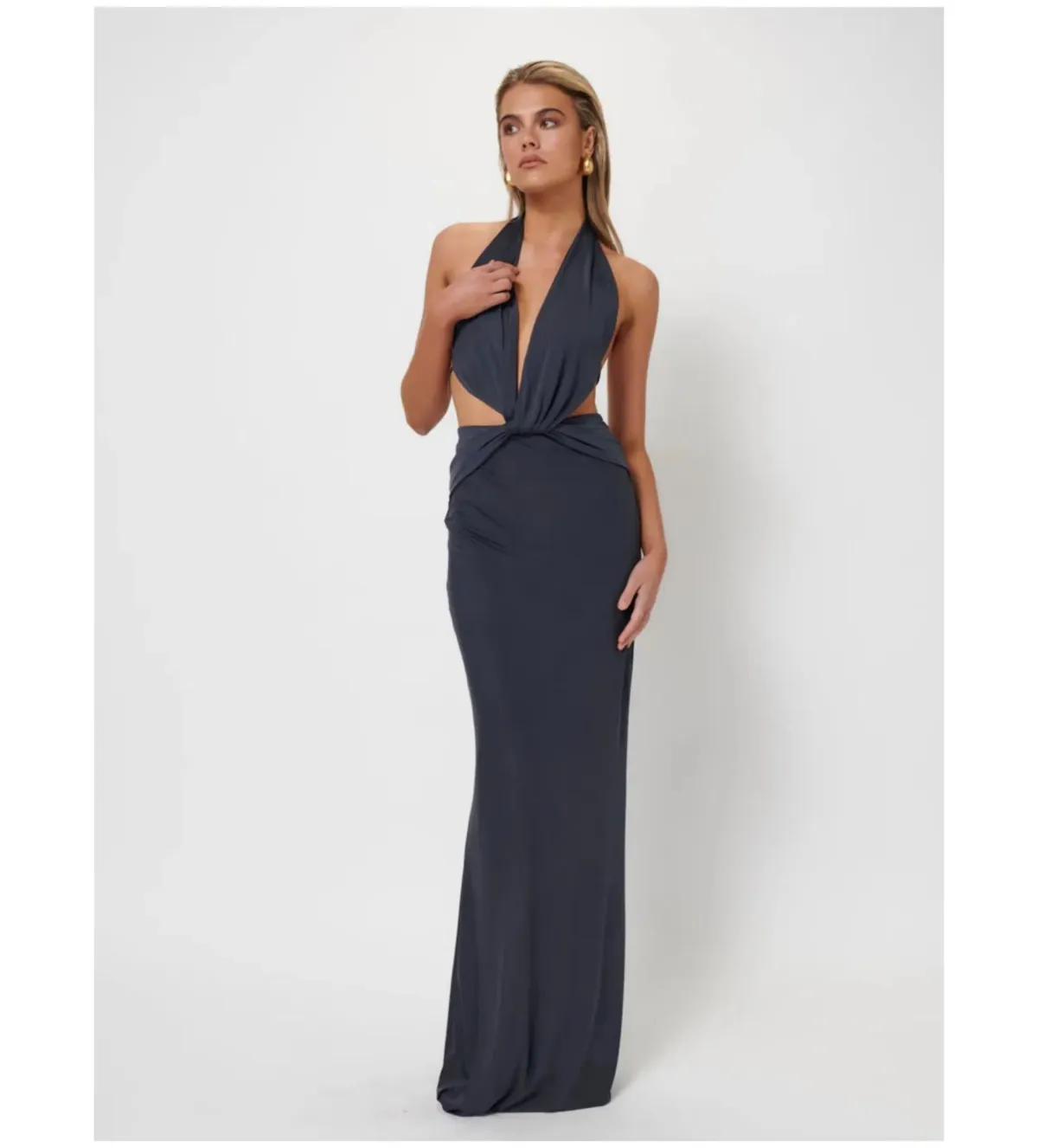 Effie Kats Harper Gown in Thunder Size M / AU 10 for rent on The Volte - main image