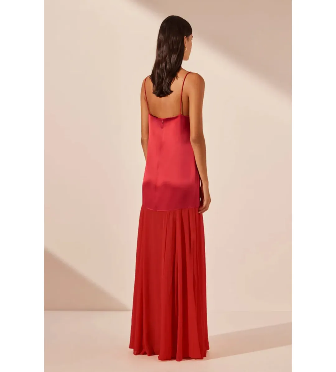 Shona Joy Moraya Dropped Waist Maxi Dress in Chilli Size AU 6  for rent on The Volte - main image