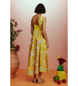 Alemais Diana Summer Dress Yellow Floral Size AU 8 for rent on The Volte - image 3