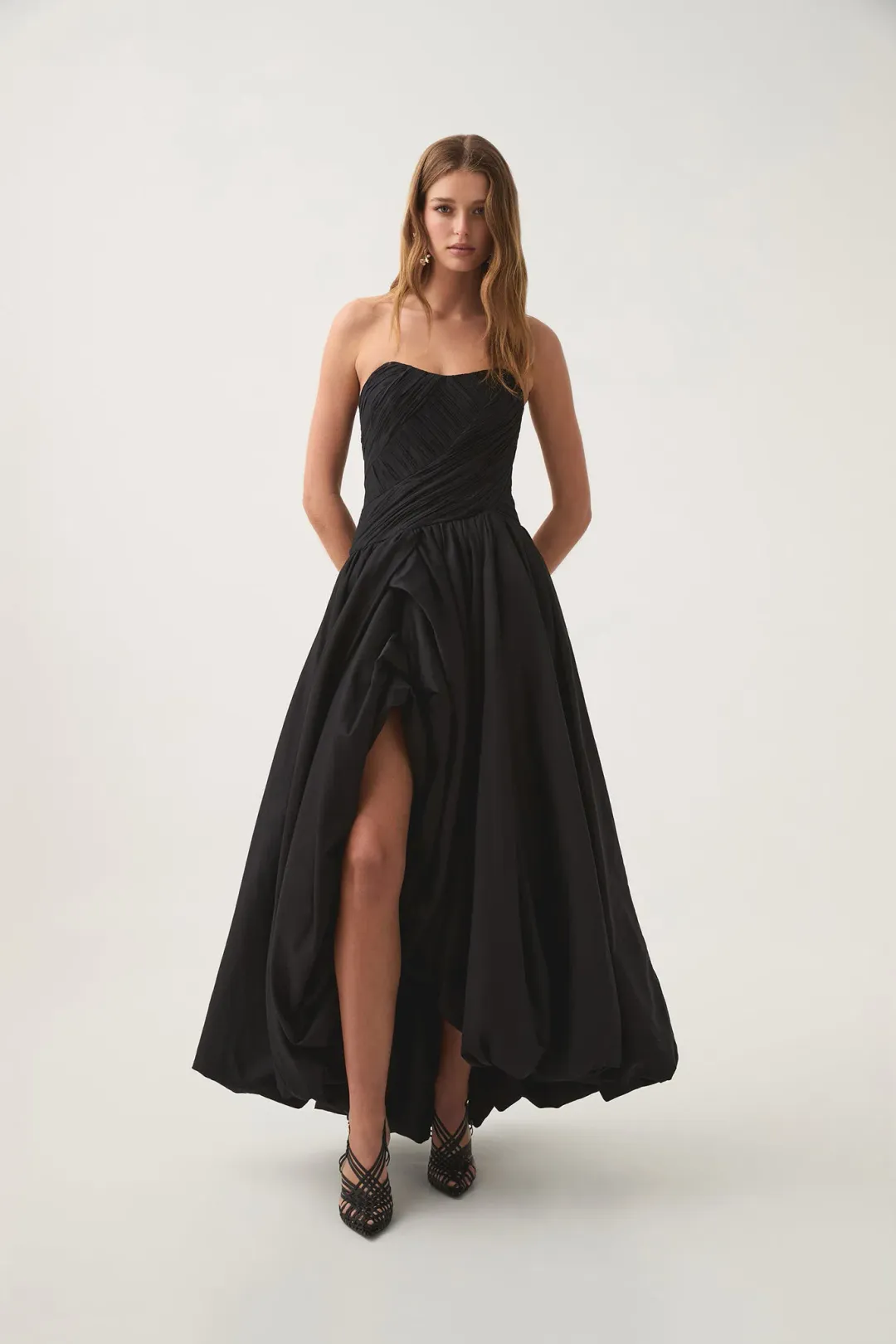 Aje Spatial Maxi Dress Black Size 12  for rent on The Volte - main image