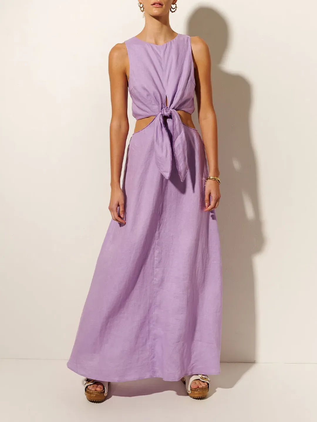 Kivari Ellie Cut Out Maxi Dress Lilac Size 16 for rent on The Volte - main image