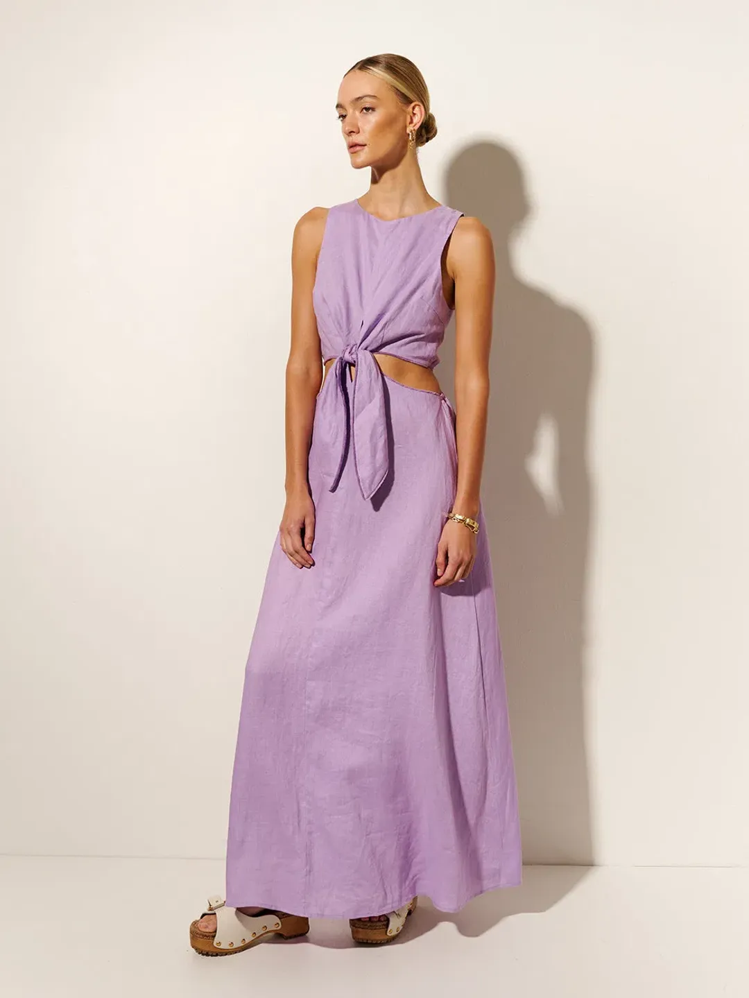 Kivari Ellie Cut Out Maxi Dress Lilac Size 16 for rent on The Volte - main image
