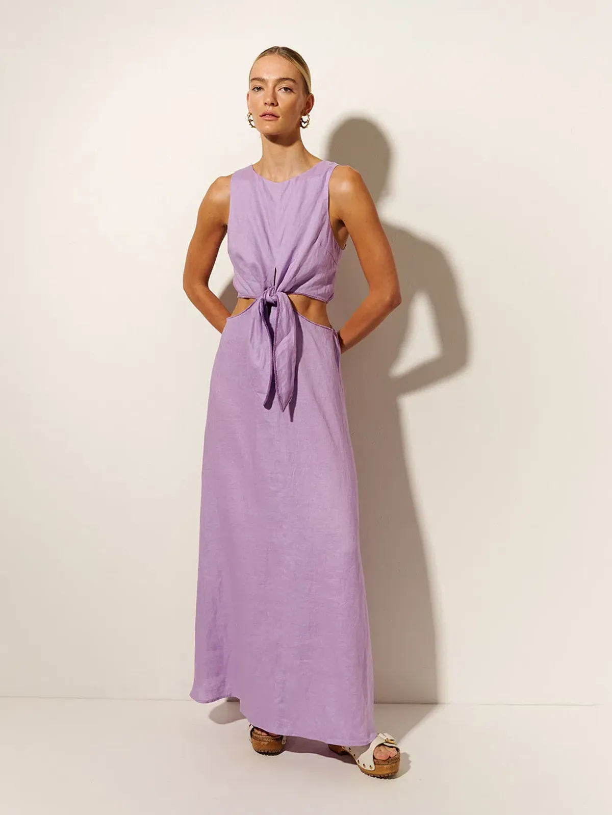 Kivari Ellie Cut Out Maxi Dress Lilac Size 16 for rent on The Volte - main image